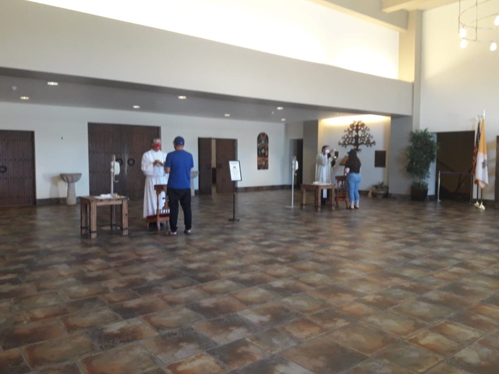 The set up of Communion service at the narthex after the Holy Mass. | Photo by Jorge M. Mission